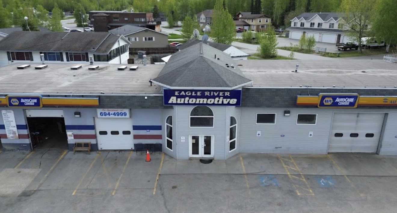 Eagle River Automotive's real storefront, with its sign unobstructed.